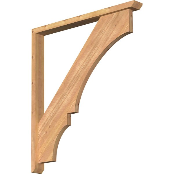 Ekena Millwork Balboa Slat Smooth Bracket w/ Offset Brace, Western Red Cedar, 3 1/2"W x 36"D x 40"H BKT0402X36X40BOA06SWR - main